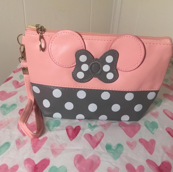 Pink and Grey Minnie Mouse Cosmetic Bag - Picture 2 of 3